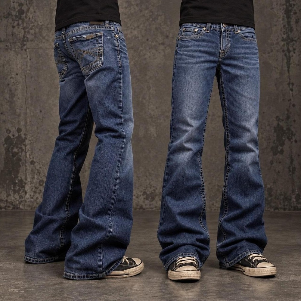 30x30 Dark Blue Bootcut Jeans Y2K Grunge Indie Vintage